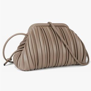 Elegant Taupe Pleated Women's Bag